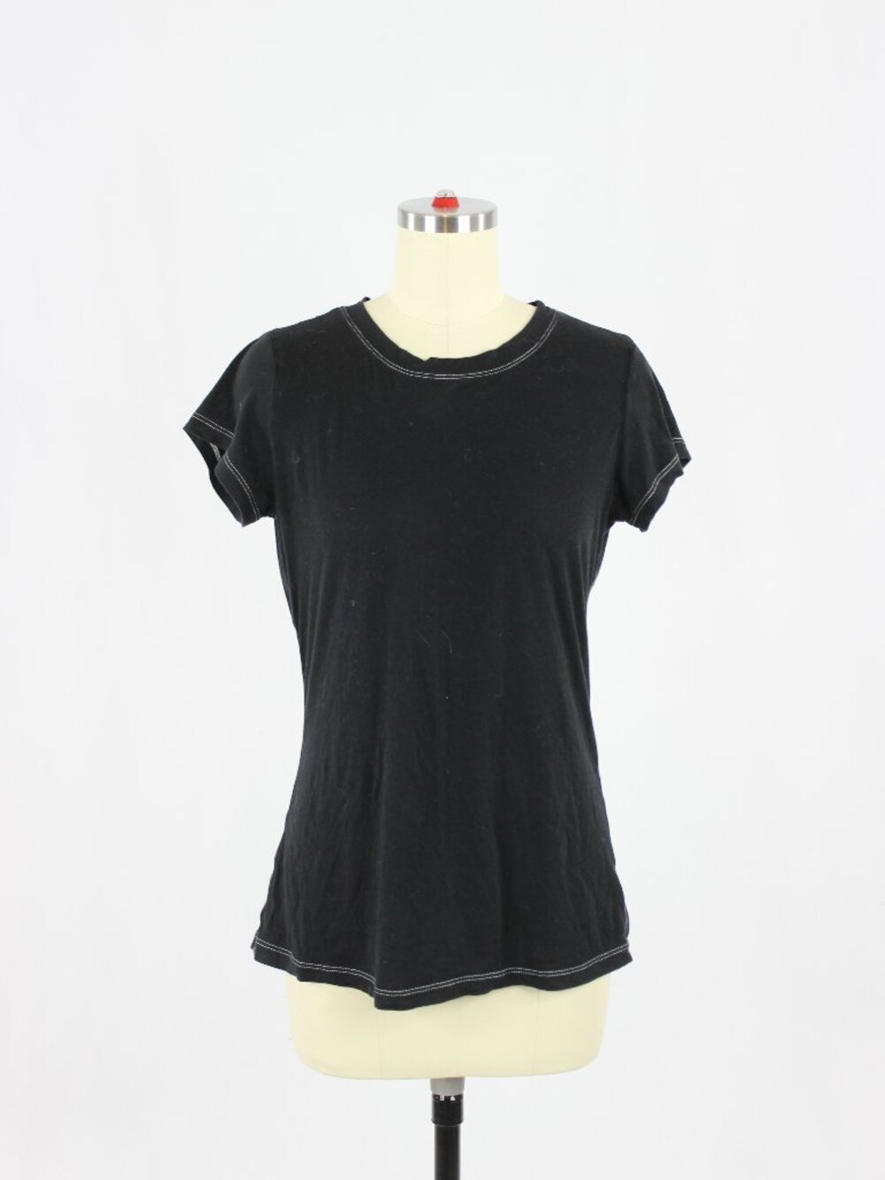 VELVET BY GRAHAM & SPENCER Black 100% Cotton Cap Sleeve T-Shirt, Size L